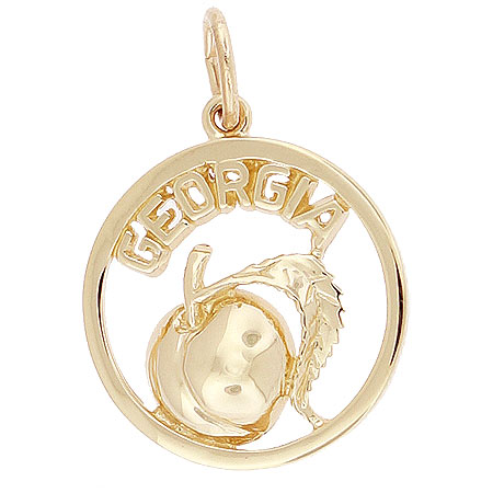 14K Gold Georgia Peach Charm by Rembrandt Charms 14K Gold Georgia Peach Charm by Rembrandt Charms