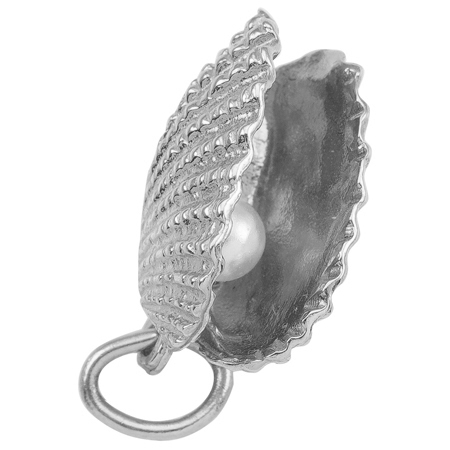 14K White Gold Oyster with Pearl Charm by Rembrandt Charms 14K White Gold Oyster with Pearl Charm by Rembrandt Charms