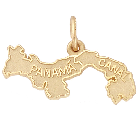 14k Gold Panama Canal Map Charm by Rembrandt Charms 14k Gold Panama Canal Map Charm by Rembrandt Charms