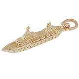 Rembrandt Small Cruise Ship Charm, Gold Plate
