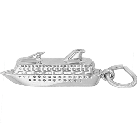 14K White Gold Cruise Ship Charm by Rembrandt Charms