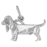 14k White Gold Basset Hound Dog Charm by Rembrandt Charms