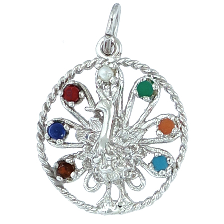 Sterling Silver Peacock Bird Charm by Rembrandt Charms Sterling Silver Peacock Bird Charm by Rembrandt Charms