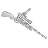 14K White Gold Rifle with Scope Charm by Rembrandt Charms