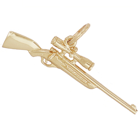Gold Plated Shotgun with Scope Charm by Rembrandt Charms