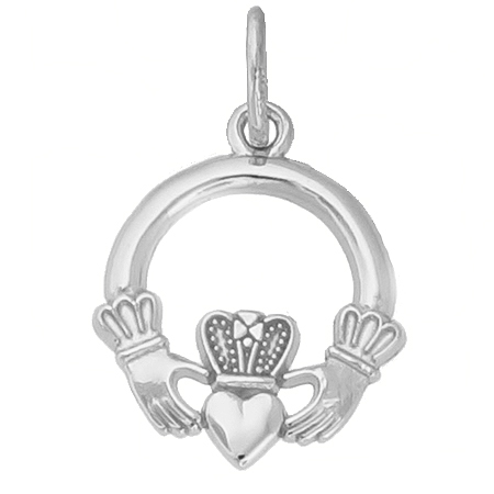 14K White Gold Claddagh Charm by Rembrandt Charms 14K White Gold Claddagh Charm by Rembrandt Charms