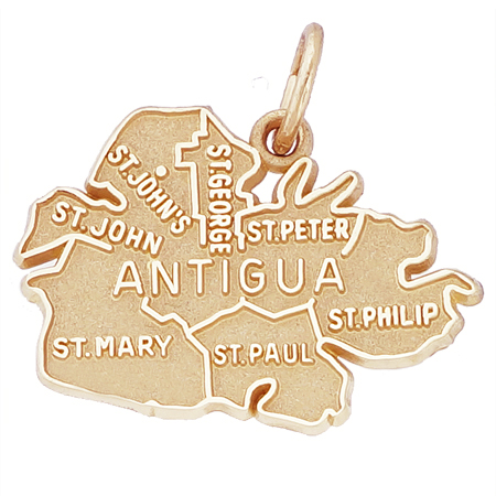 14k Gold Antigua Island Map Charm by Rembrandt Charms