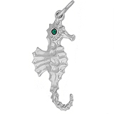 Sterling Silver Seahorse with Stones Charm by Rembrandt Charms