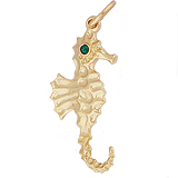 10K Gold Seahorse with Stones Charm by Rembrandt Charms