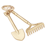 14K Gold Rake and Shovel Charm by Rembrandt Charms