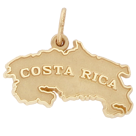 Gold Plate Costa Rica Map Charm by Rembrandt Charms Gold Plate Costa Rica Map Charm by Rembrandt Charms