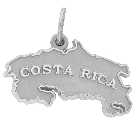 14k White Gold Costa Rica Map Charm by Rembrandt Charms 14k White Gold Costa Rica Map Charm by Rembrandt Charms