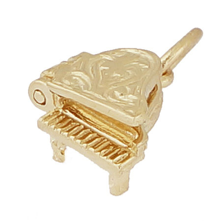 Gold Plate Piano Accent Charm by Rembrandt Charms Gold Plate Piano Accent Charm by Rembrandt Charms