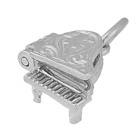 14K White Gold Piano Accent Charm by Rembrandt Charms 14K White Gold Piano Accent Charm by Rembrandt Charms