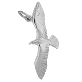 14K White Gold Seagull Bird Charm by Rembrandt Charms