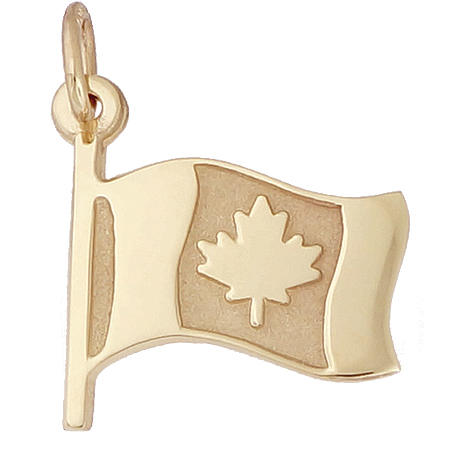 14K Gold Canadian Flag Charm by Rembrandt Charms