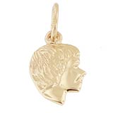 Gold Plated Girl's Head Accent Charm by Rembrandt Charms