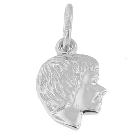 Sterling Silver Girl's Head Accent Charm by Rembrandt Charms