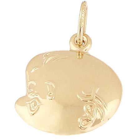 10K Gold Baby Face Charm by Rembrandt Charms