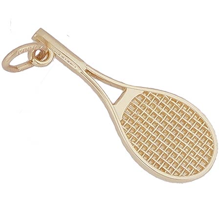 Gold Plated Tennis Racquet Charm by Rembrandt Charms