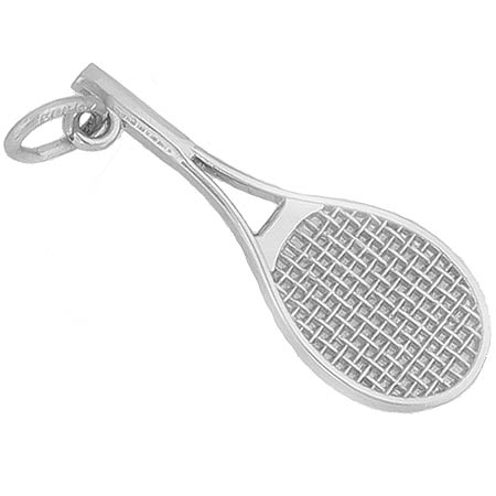 14k White Gold Tennis Racquet Charm by Rembrandt Charms