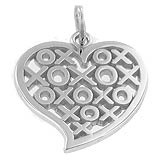 14K White Gold Hugs and Kisses Heart Charm by Rembrandt Charms