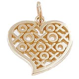 10K Gold Hugs and Kisses Heart Charm by Rembrandt Charms