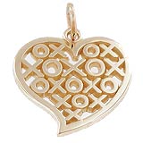14k Gold Hugs and Kisses Heart Charm by Rembrandt Charms