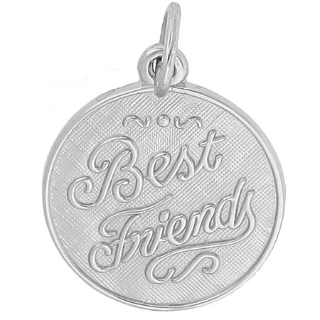 14K White Gold Best Friends Charm by Rembrandt Charms 14K White Gold Best Friends Charm by Rembrandt Charms