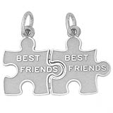 Sterling Silver Best Friend Puzzle Pieces Charm by Rembrandt Charms