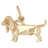 Gold Plated Basset Hound Dog Charm by Rembrandt Charms