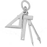 14K White Gold Draftsman Tools Charm by Rembrandt Charms