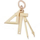 Gold Plated Draftsman Tools Charm by Rembrandt Charms
