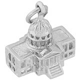 14k White Gold Capitol Building Charm by Rembrandt Charms