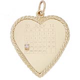 Gold Plate Diamond Heart Calendar Charm by Rembrandt Charms