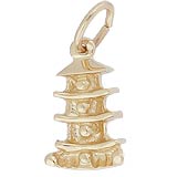 Rembrandt Pagoda Charm, 10K Yellow Gold