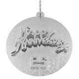 14K White Gold Anniversary Disc Charm by Rembrandt Charms