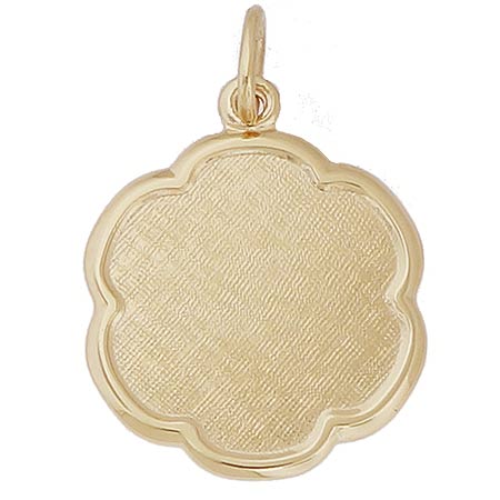 14K Gold Blank Scalloped Disc Charm by Rembrandt Charms