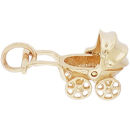 10K Gold Canopy Baby Carriage Charm by Rembrandt Charms 10K Gold Canopy Baby Carriage Charm by Rembrandt Charms
