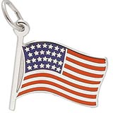 14k White Gold USA Flag Charm by Rembrandt Charms