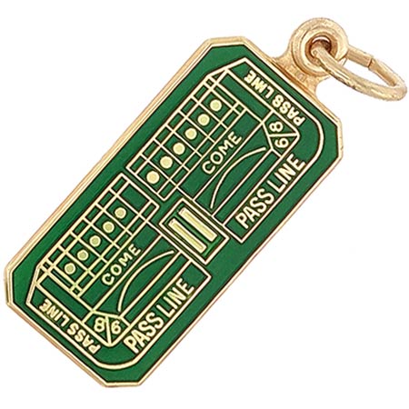 10K Gold Craps Table Charm by Rembrandt Charms 10K Gold Craps Table Charm by Rembrandt Charms