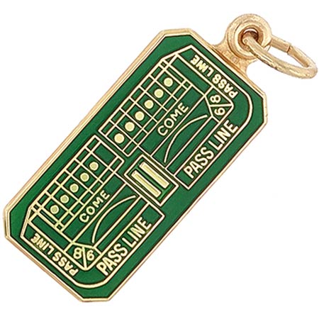 14K Gold Craps Table Charm by Rembrandt Charms