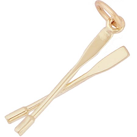 Gold Plate Crew Oars Charm by Rembrandt Charms