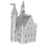 14K White Gold Castle Charm by Rembrandt Charms