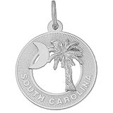 14K White Gold South Carolina Palm Charm by Rembrandt Charms