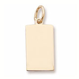 Gold Plate Small Rectangle Charm Tag by Rembrandt Charms