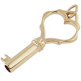 Gold Plated Large Heart Key Charm by Rembrandt Charms