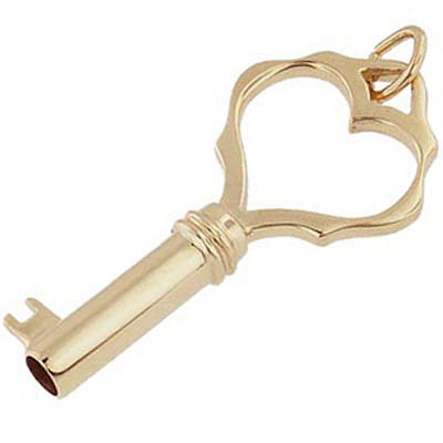 10K Gold Large Heart Key Charm by Rembrandt Charms