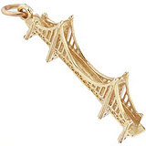 Gold Plate Golden Gate Bridge Charm by Rembrandt Charms