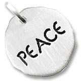14K White Gold Peace Charm Tag by Rembrandt Charms